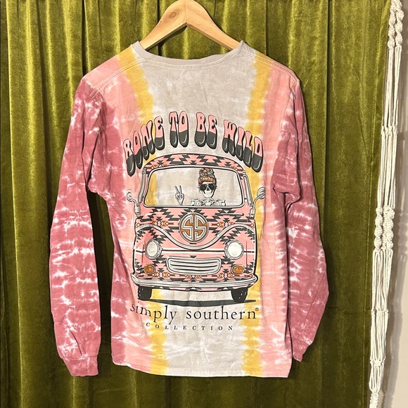 Simply Southern "Bone To Be Wild" tie-dye long-sleeve t-shirt - Picture 3 of 12